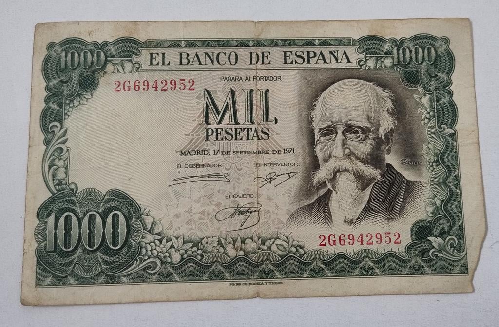 Spanje, 1000 pesetas 1971, Postzegels en Munten, Bankbiljetten | Europa | Niet-Eurobiljetten, Ophalen of Verzenden, Overige landen