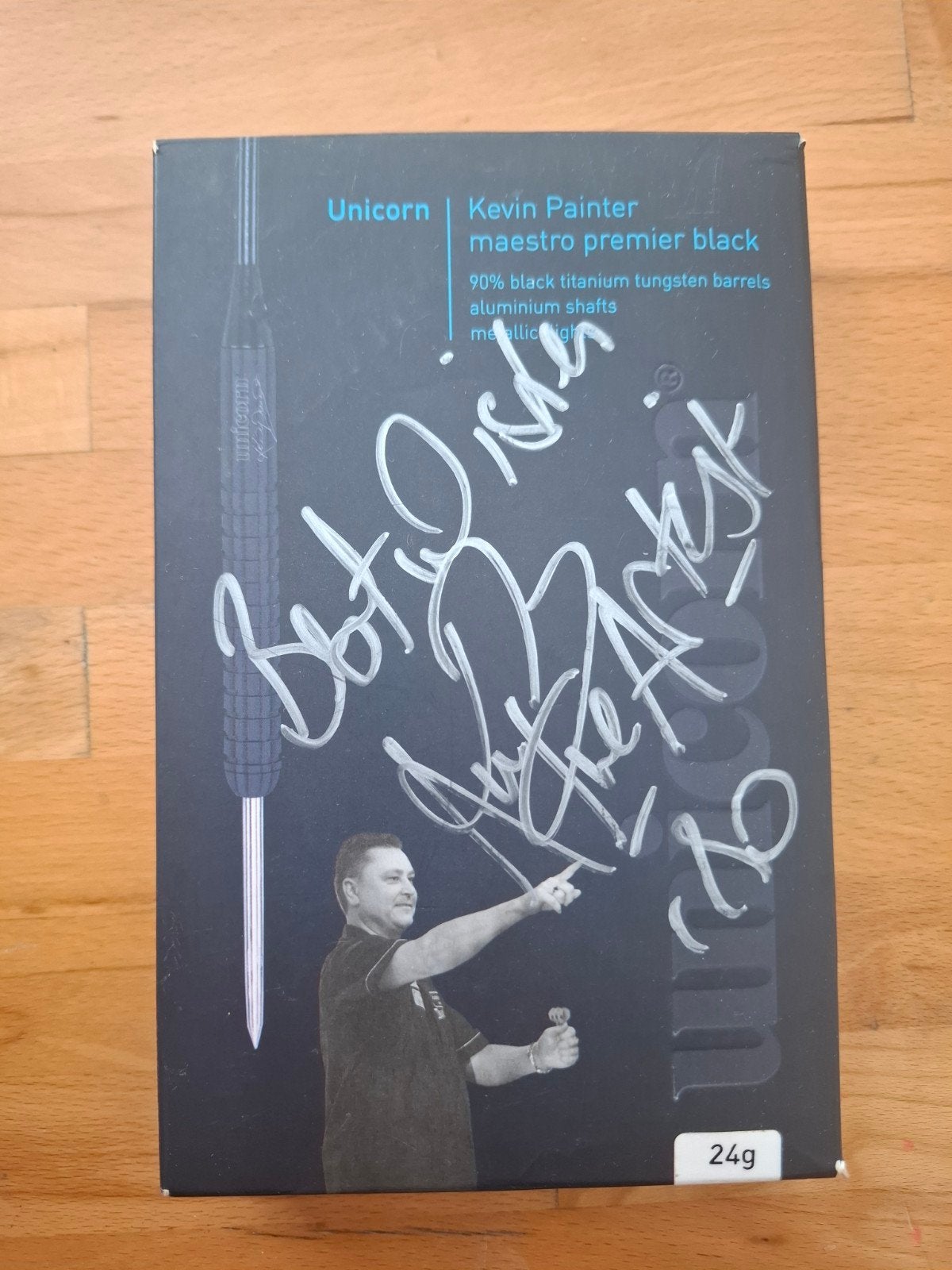 Unicorn Kevin Painter Maestro Premier Black Darts 24g, Ophalen of Verzenden, Zo goed als nieuw, Pijlen