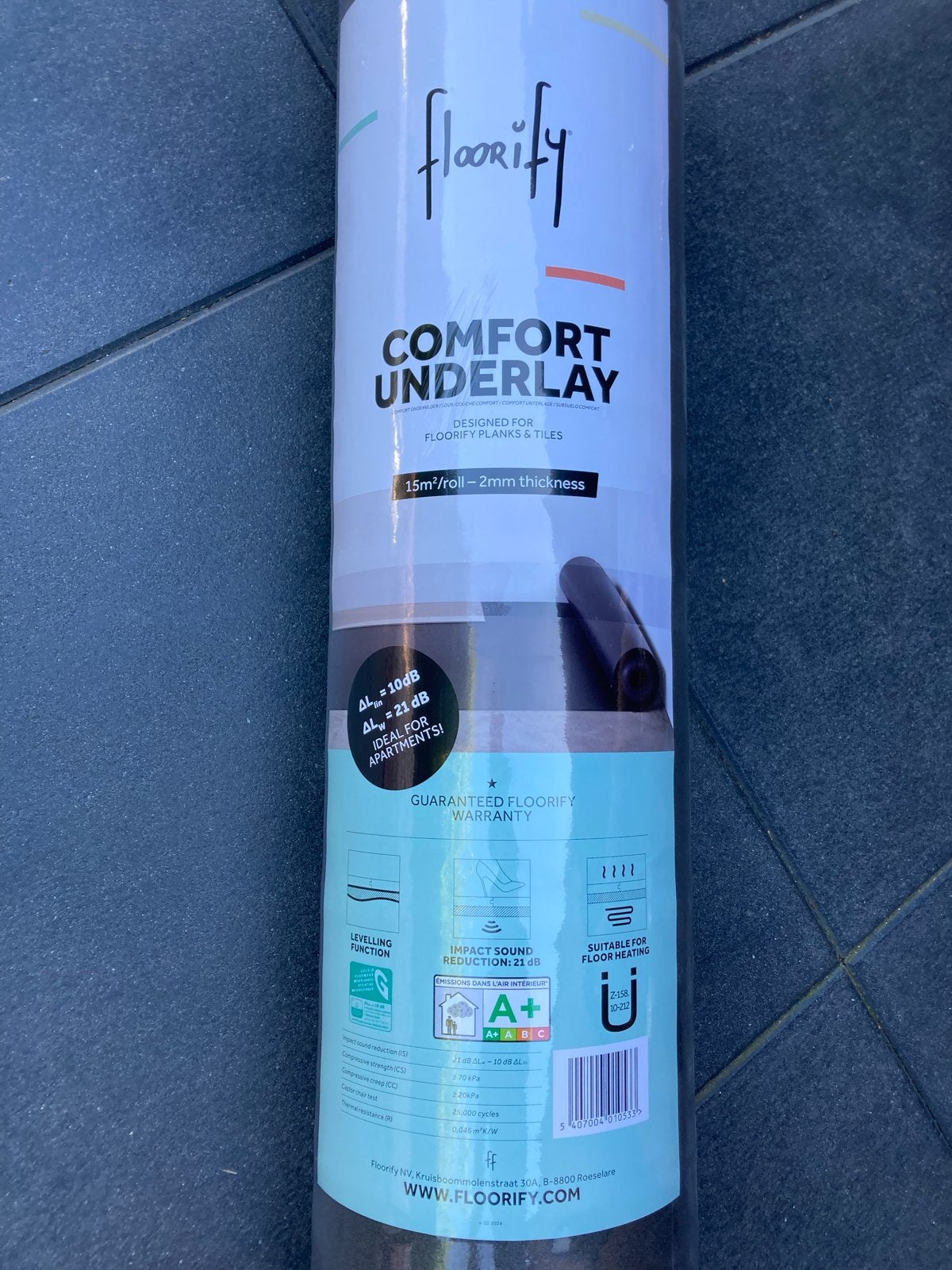 Floorify Comfort Underlay - 15m² - 2mm dikte, Ophalen, Kunststof, Overige typen, Nieuw