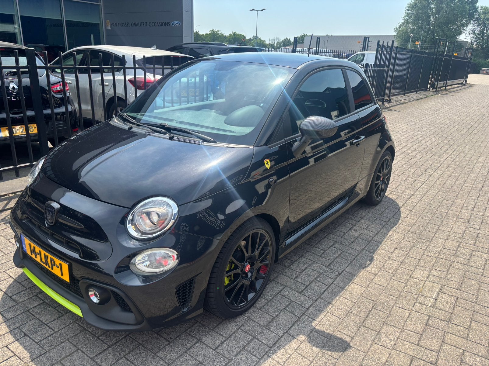 Fiat 500 1.4 16V (abarth)2010 Zwart, Auto's, Voorwielaandrijving, Stof, 4 cilinders, Origineel Nederlands