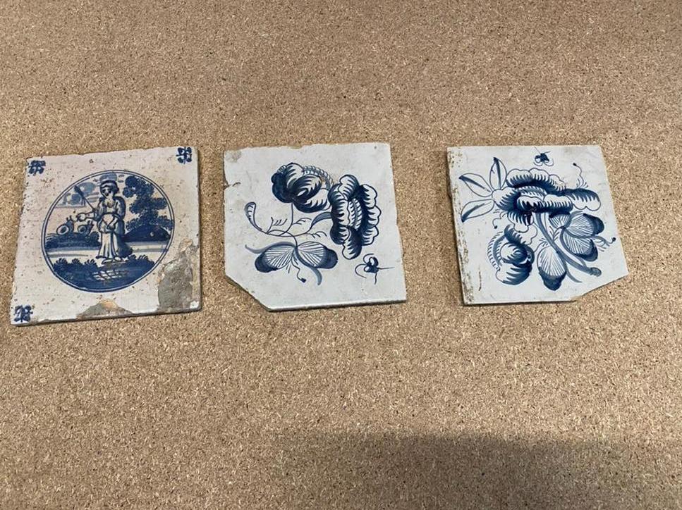 Antieke delfs blauwe tegeltjes retro tegeltjes, Ophalen of Verzenden