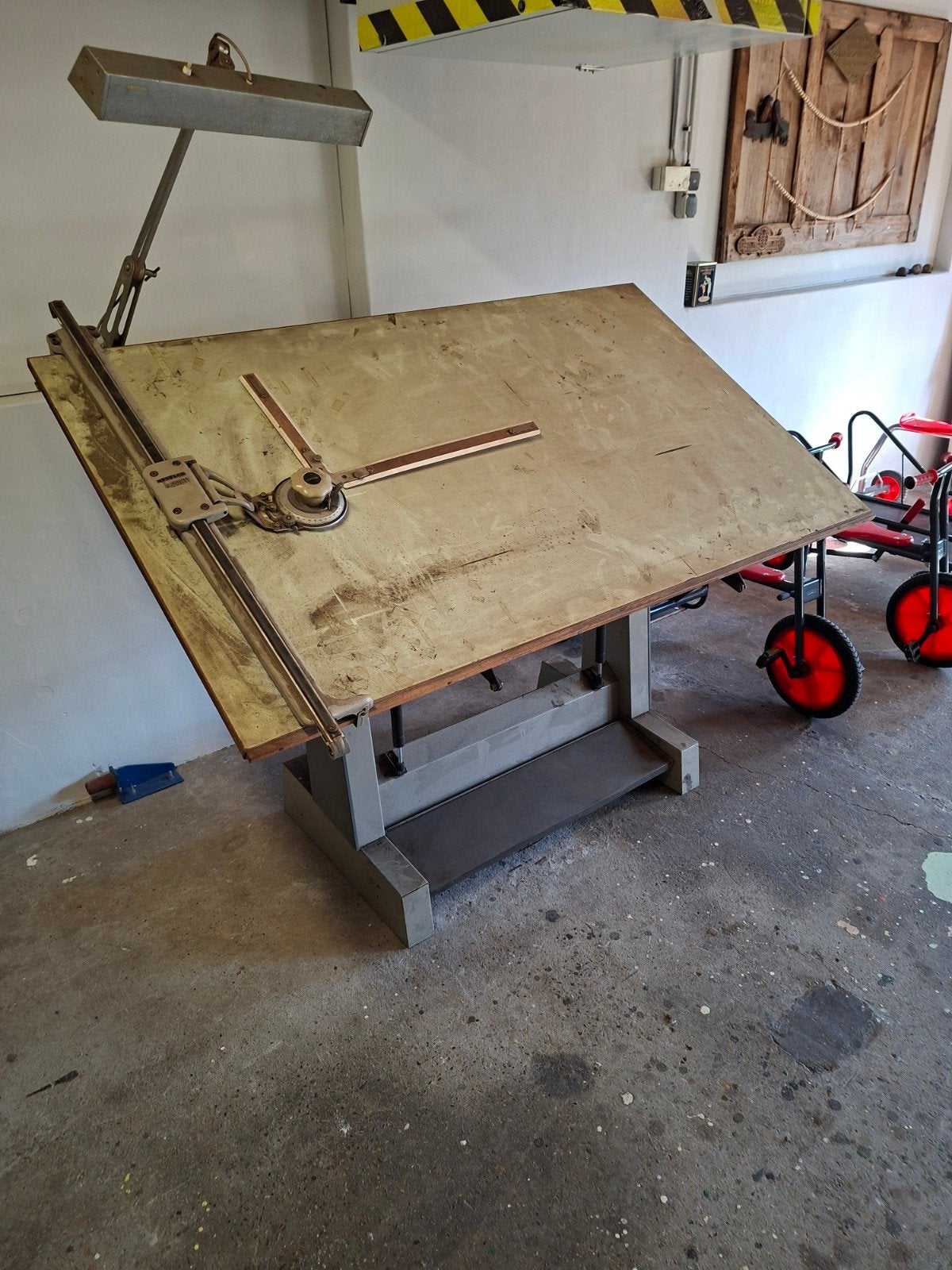 Vintage Nestler Florett Tanag Tekentafel met Verlichting, Doe-het-zelf en Verbouw, Ophalen, Gebruikt, 170 cm of meer, Verlichting