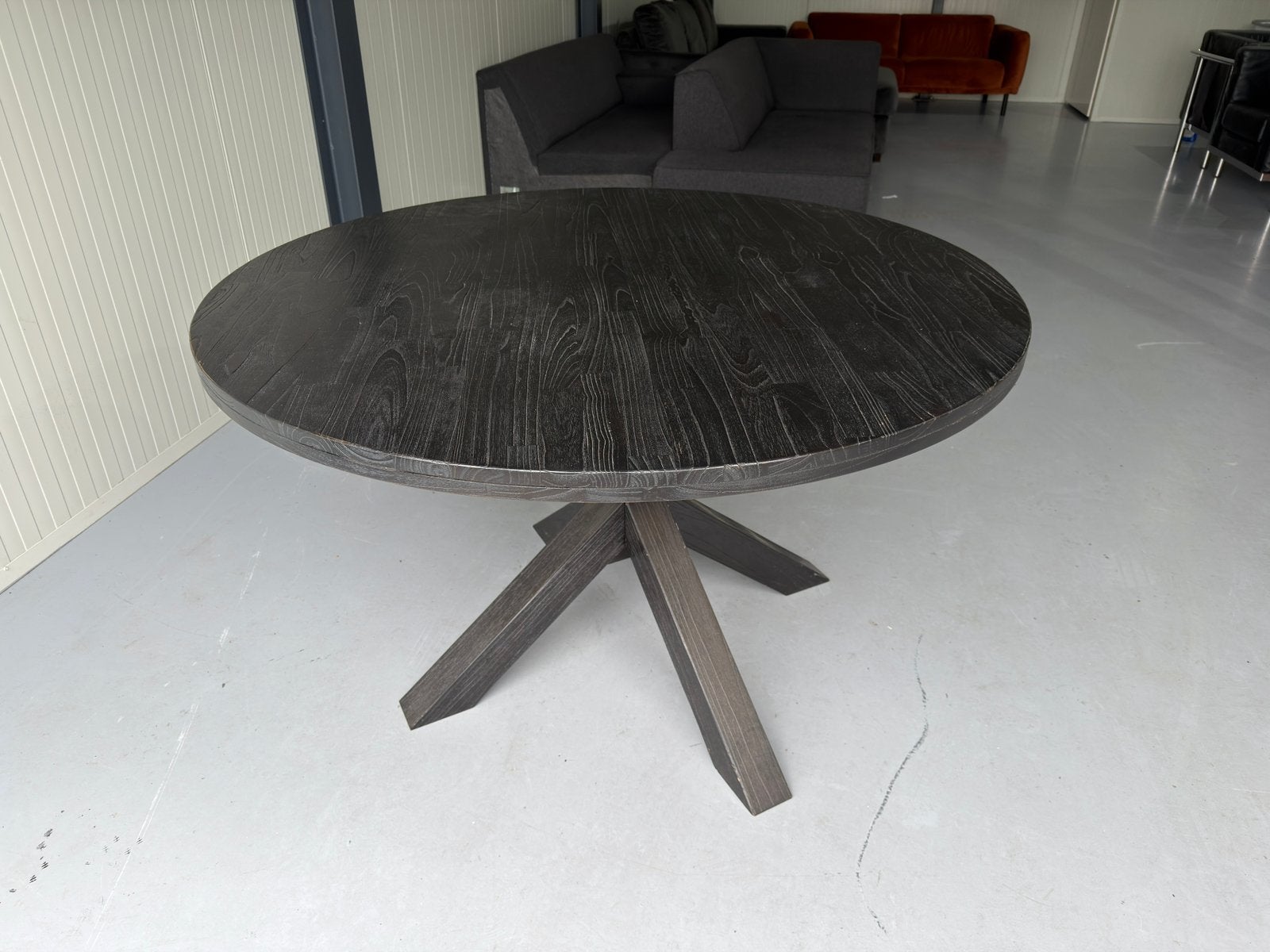 NIEUW: Ronde Eettafel Zwart – Loods 5 met Spinnenpoot -130cm, Ophalen of Verzenden, Nieuw, Rond