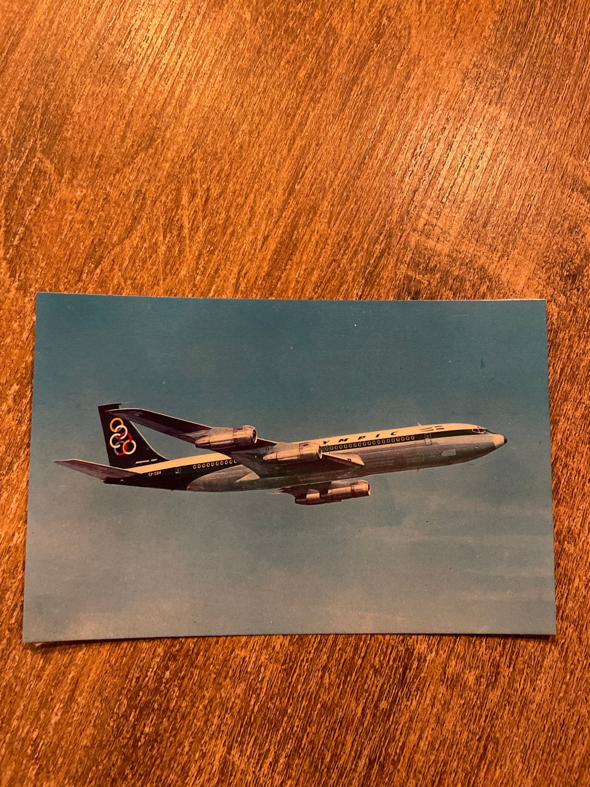 Vintage Ansichtkaart Olympic Airways Boeing 707-320, Verzamelen, Ophalen of Verzenden, 1960 tot 1980, Ongelopen, Voertuig