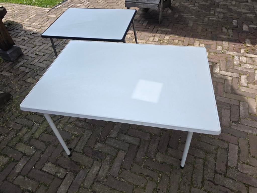 Set van 2 verstelbare kampeertafels (80x60cm & 100x68cm), Caravans en Kamperen, Kampeermeubelen, Ophalen, Gebruikt, Campingtafel