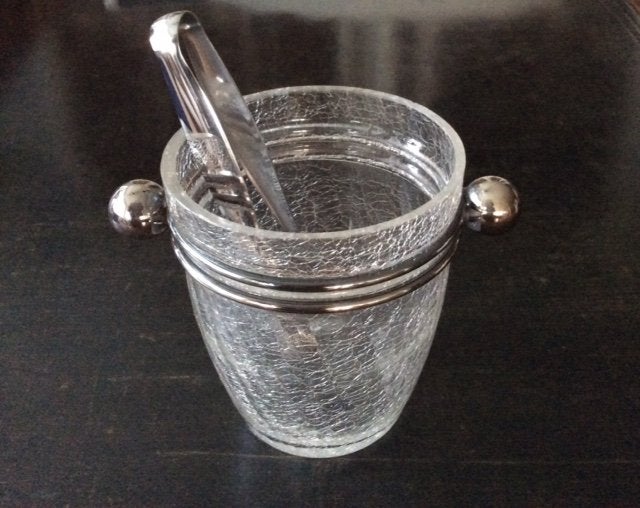 Mooi oud ijsemmertje glas craquelé, Ophalen of Verzenden