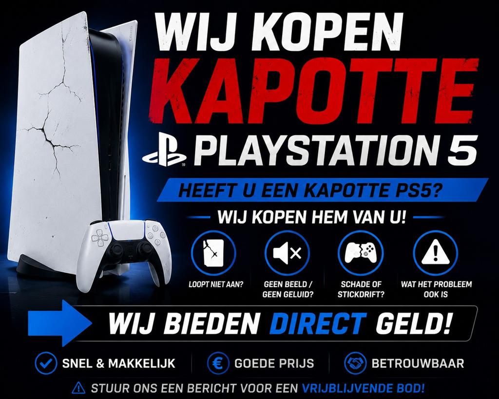 Wij kopen kapotte PlayStation 5 - Direct geld!, Ophalen of Verzenden, Niet werkend