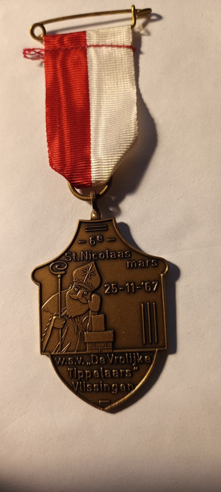 St. Nicolaas Mars Medaille 1967 - Vlissingen, Ophalen of Verzenden, Brons, Nederland