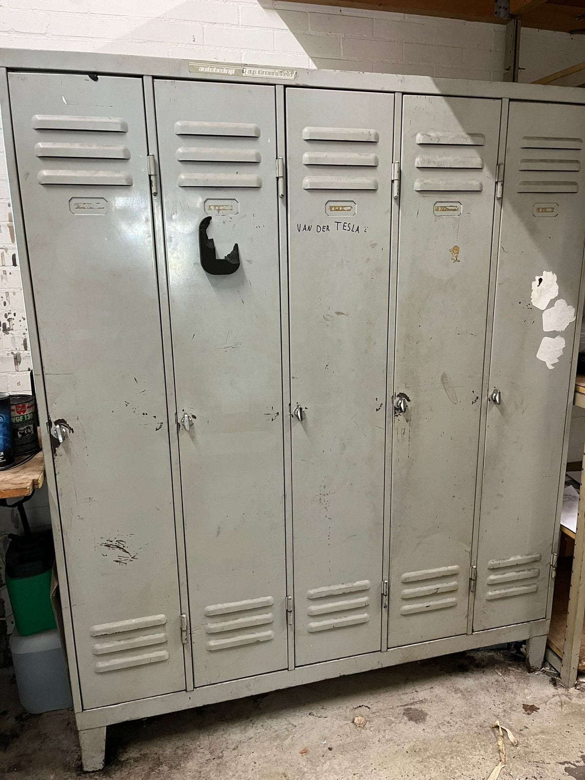 Lockerkast metaal, 5 deuren, Huis en Inrichting, Kasten | Lockerkasten, Ophalen, Gebruikt, Vintage, Kast@email.nl