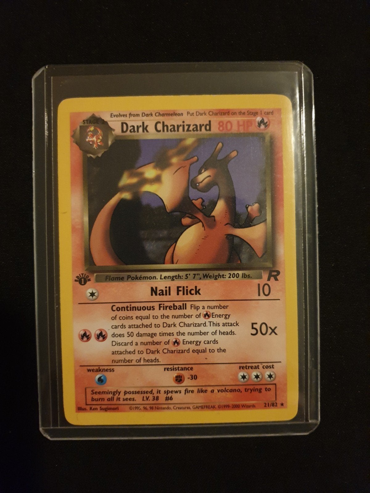 1st edition Dark Charizard Pokémon kaart Team Rocket 21/82, Hobby en Vrije tijd, Verzamelkaartspellen | Pokémon, Ophalen of Verzenden