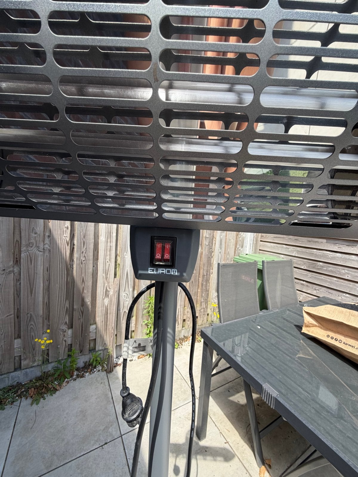 Eurom Terrasverwarmer op voet - Elektrisch, Tuin en Terras, Terrasverwarmers, Ophalen of Verzenden, Gebruikt, Elektrisch, Vloer