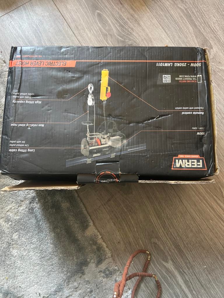 FERM Elektrische Takel LHM1011 - 500W, 250KG, Ophalen of Verzenden, Nieuw