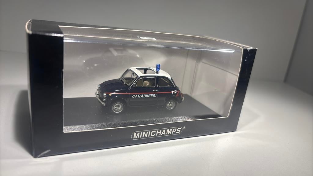 Fiat 500 carabinieri minichamps 1.43, Auto, Ophalen of Verzenden, MiniChamps, A