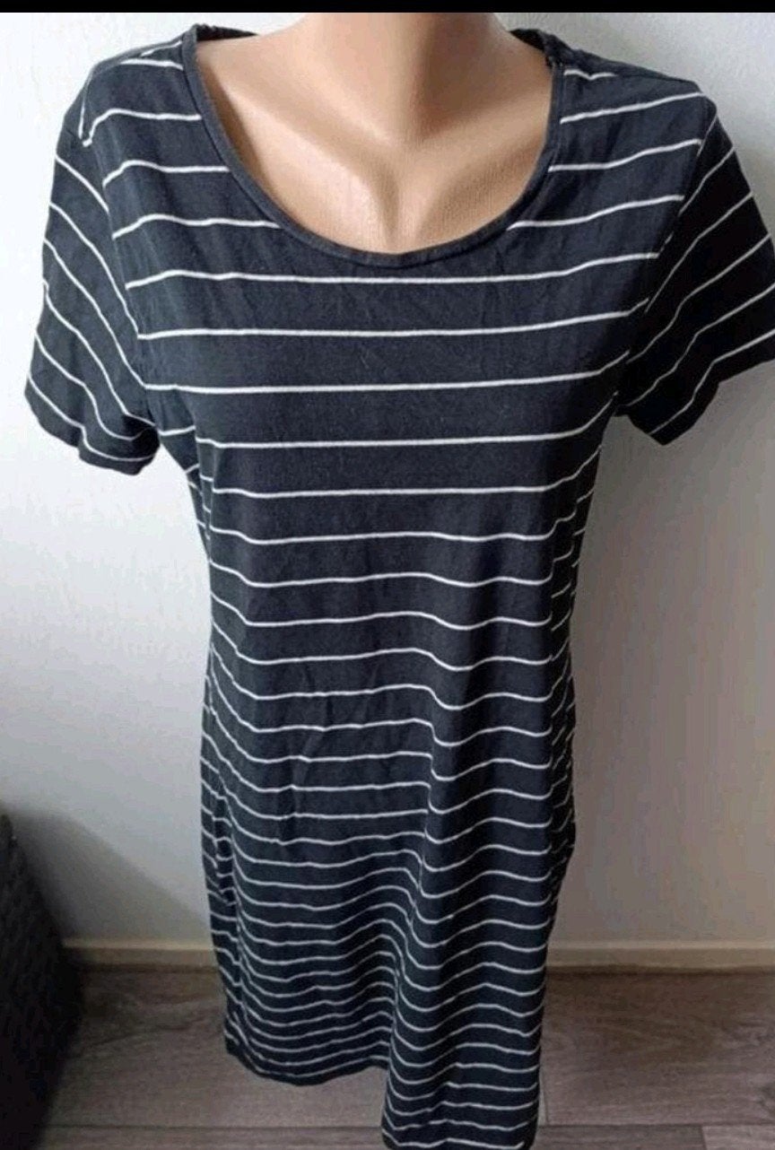 Hema gestreepte jurk, maat XL, Zwart, Maat 46/48 (XL) of groter, Ophalen of Verzenden, Zo goed als nieuw