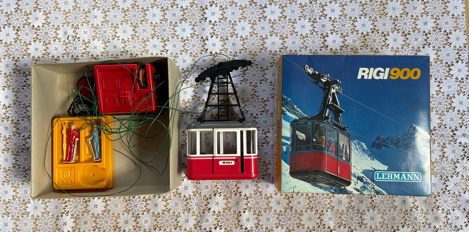 Vintage Lehmann Rigi 900 Kabelbaan met Figuren, Antiek en Kunst, Ophalen of Verzenden
