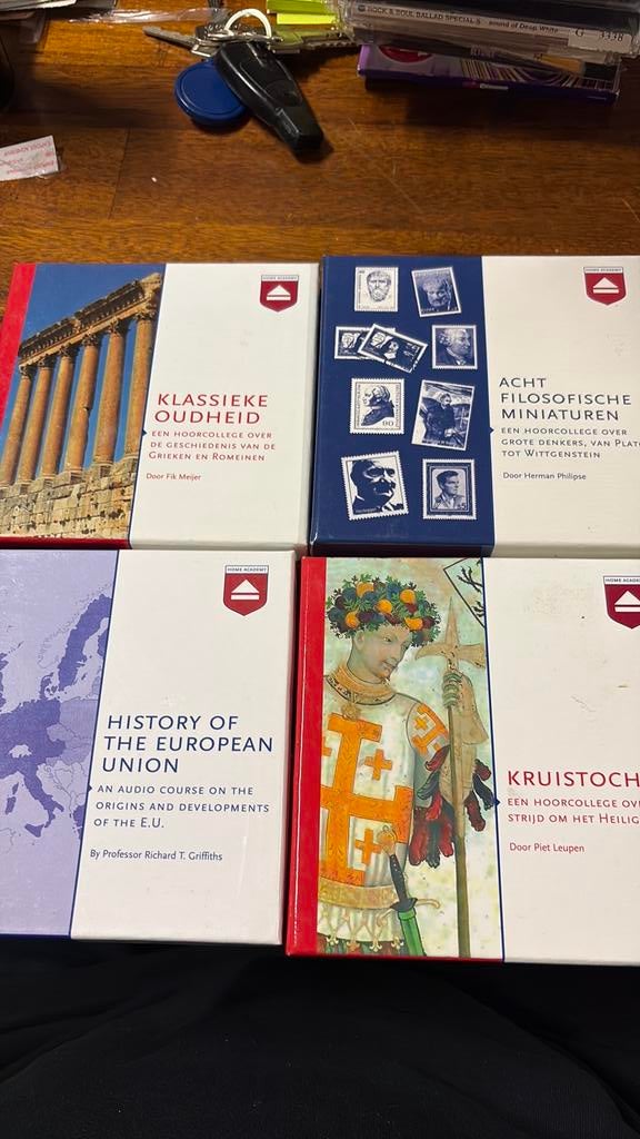 4 box sets hoorcollege totaal 20 cd home academy, Ophalen of Verzenden, Cd, Volwassene