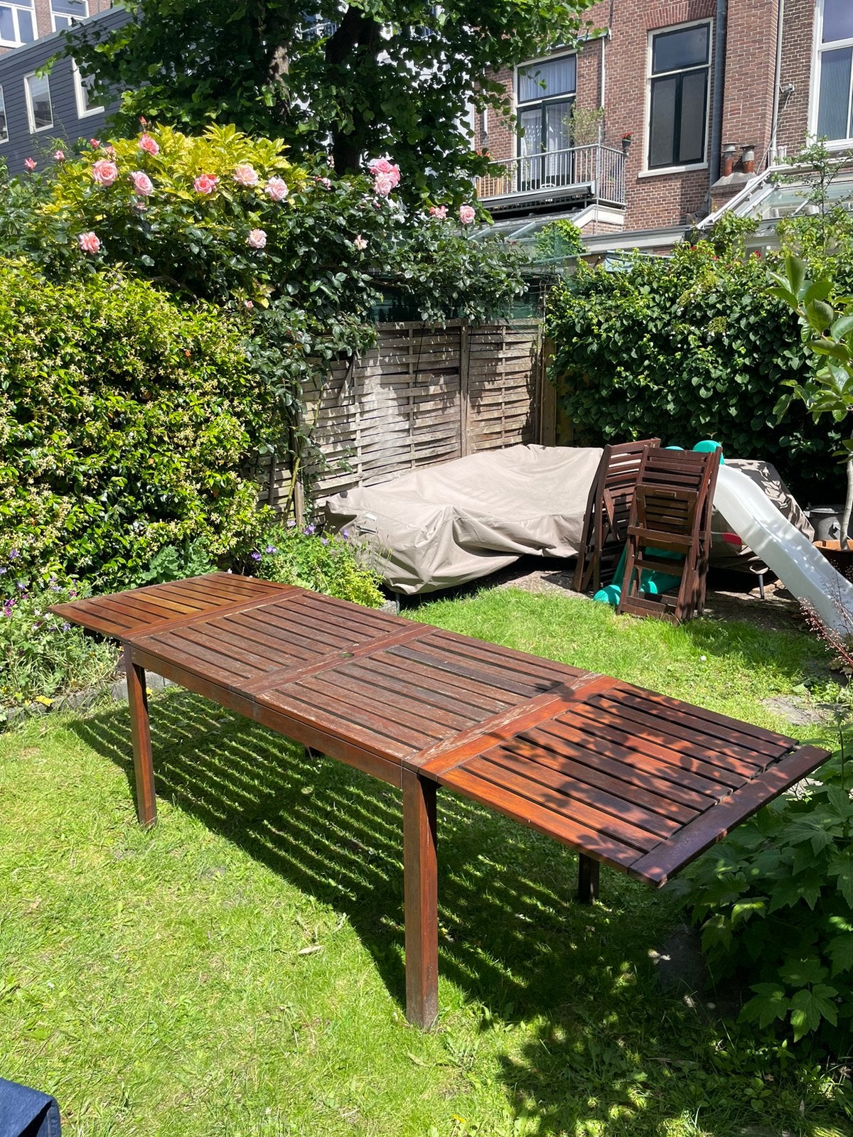 Houten tuintafel, Ophalen, Gebruikt, Rechthoekig, Hout