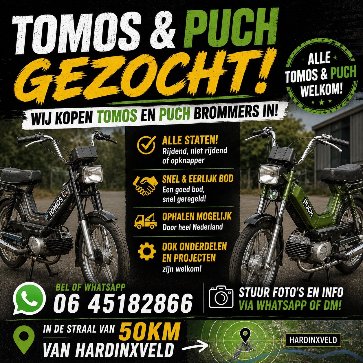 Inkoop tomos en puch, Drie personen of meer