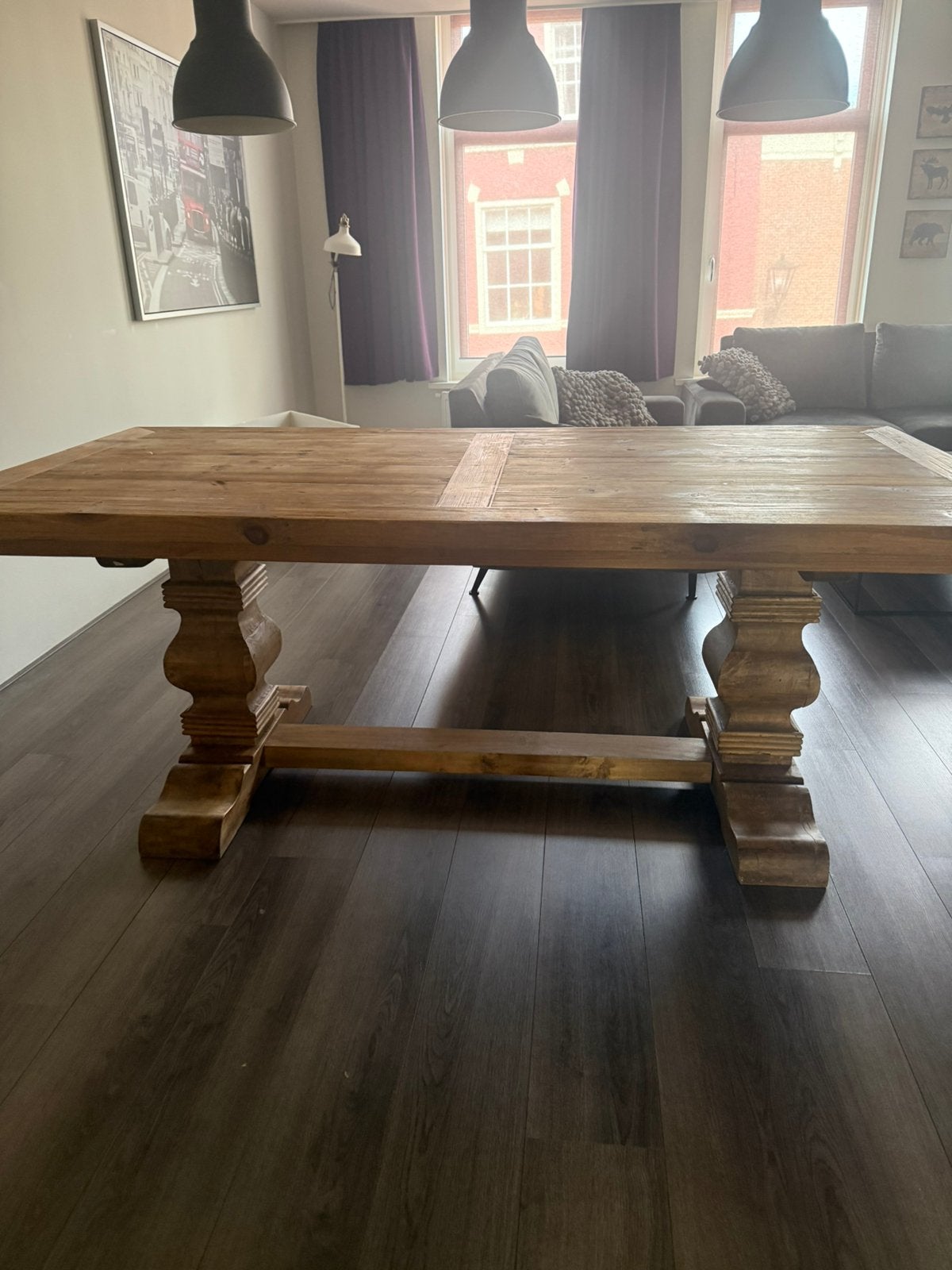 Grenen kloostertafel, Ophalen, 200 cm of meer, 50 tot 100 cm, Zo goed als nieuw