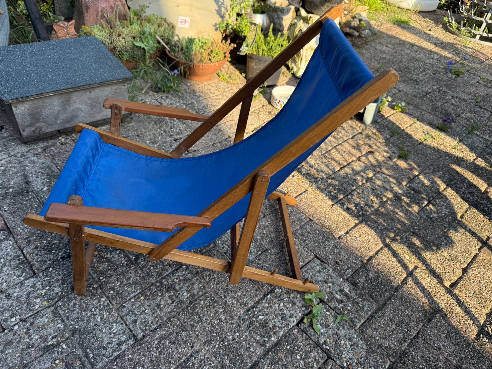 Vintage kinder strandstoel ligstoel opklapbaar stoel kind, Ophalen, Zo goed als nieuw