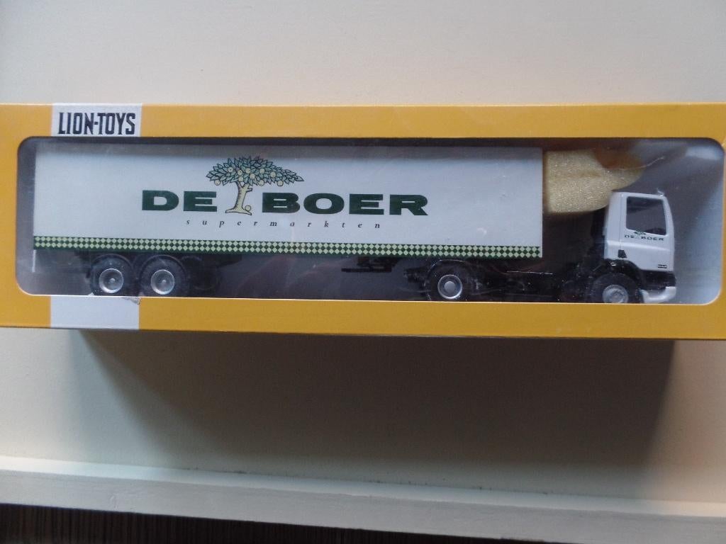 DAF trekker/oplegger Lion Toys De Boer supermarkten, Verzenden, Gebruikt, Bus of Vrachtwagen, Lion Toys