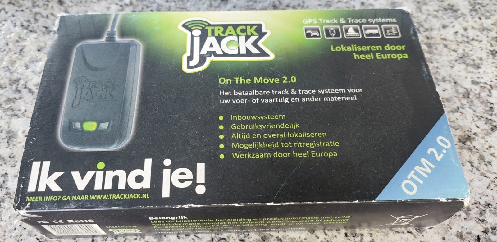 TrackJack On The Move 2.0 GPS Track & Trace systeem, Ophalen of Verzenden, Zo goed als nieuw