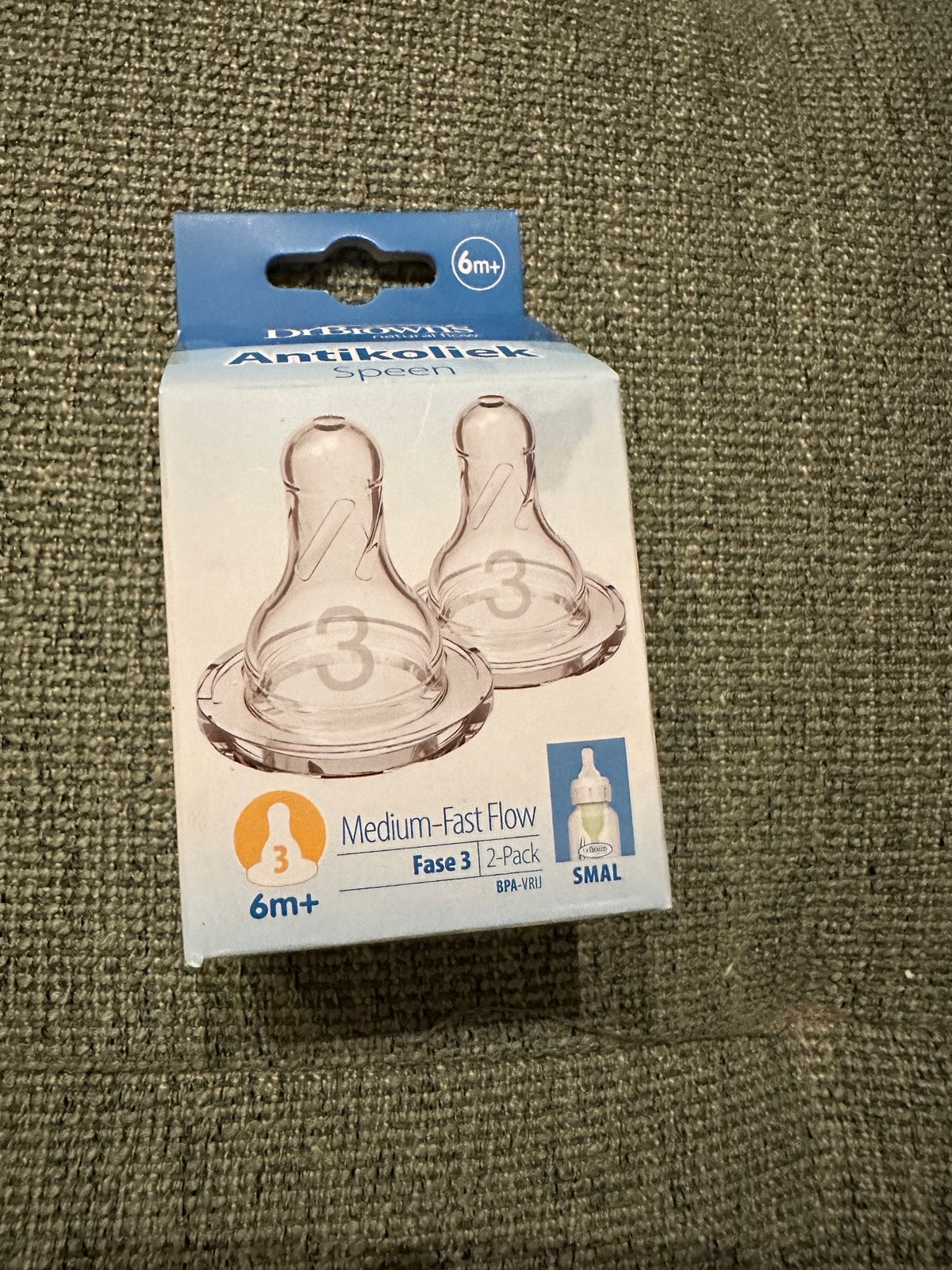 Dr. Brown's Antikoliek Speen Fase 3 (6m+) - 2-pack, Ophalen, Speen, BPA-vrij, Nieuw