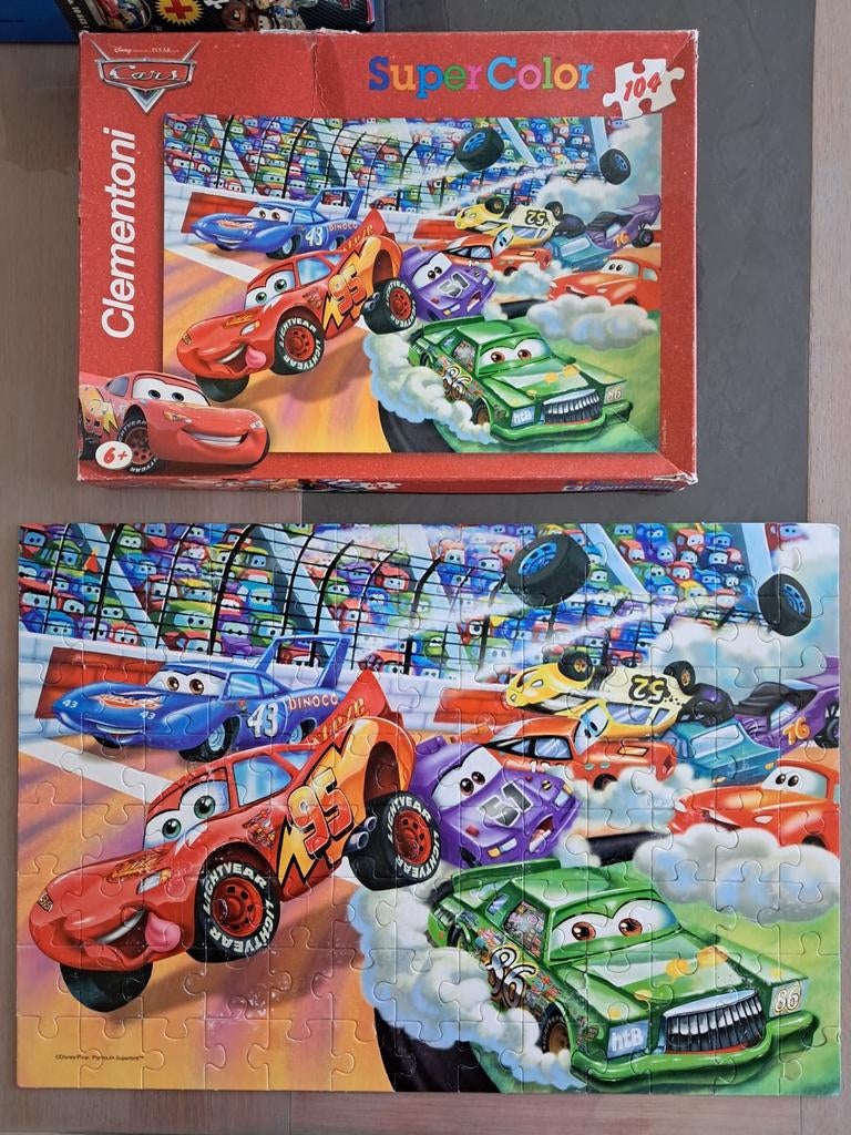 Super Color Cars puzzel 104 stukjes vanaf 6 jaar, Ophalen of Verzenden, Meer dan 50 stukjes, Gebruikt, 6 jaar of ouder