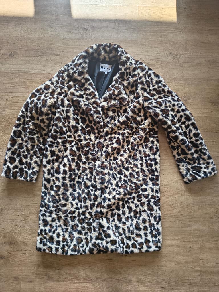 NA-KD Leopard faux fur jacket maat S, Kleding | Dames, Jassen | Winter, Zo goed als nieuw, Maat 36 (S), Overige kleuren, Ophalen of Verzenden