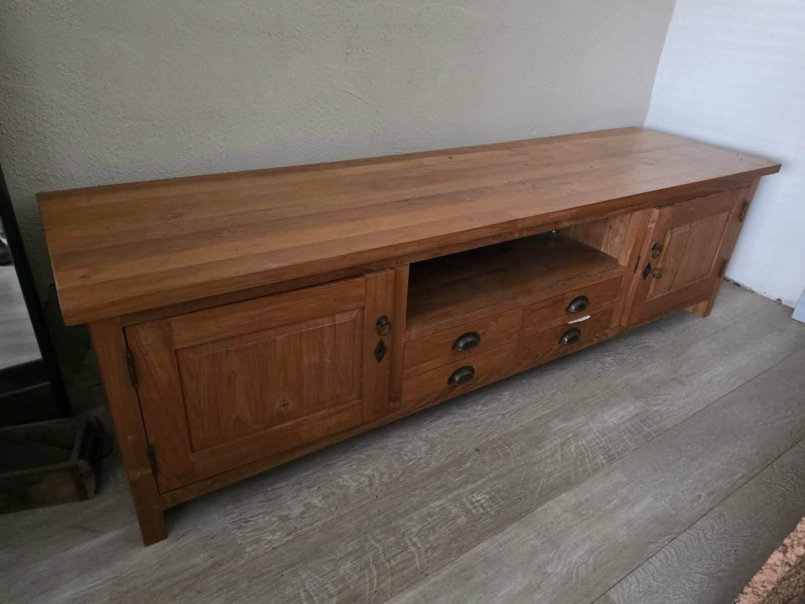 mooie teakhouten kast, Ophalen, 150 tot 200 cm, Teakhout, Zo goed als nieuw