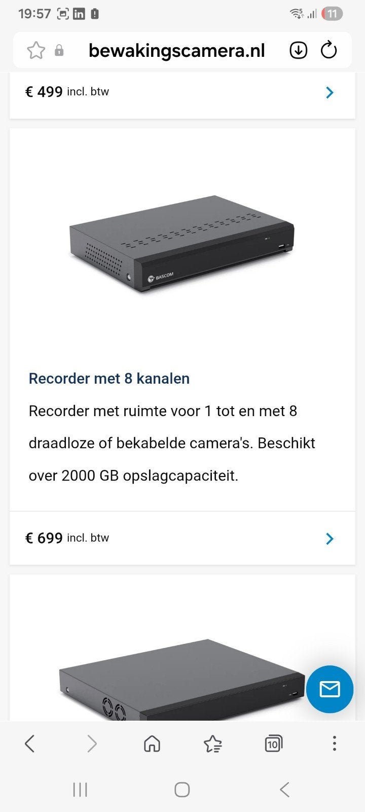 Bascom recorder met 8 kanalen en wifi antenne, Ophalen of Verzenden, Zo goed als nieuw