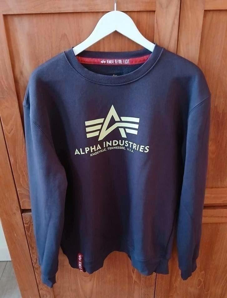 Nieuw: Alpha Industries maat L sweater paars - plum trui, Maat 52/54 (L), Alpha industries, Paars, Nieuw