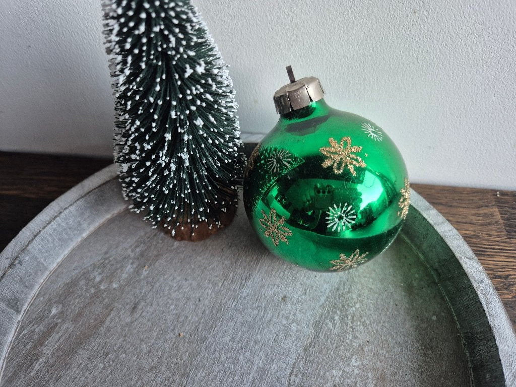 Vintage kerstbal groen 600, *, Gebruikt, *, Ophalen of Verzenden