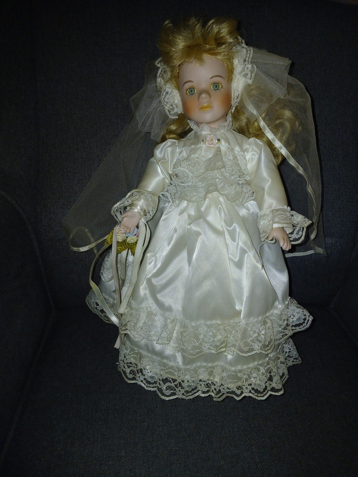 Prachtige Porseleinen Bruidspop - Vintage Decoratie, Ophalen of Verzenden, Gebruikt, Pop