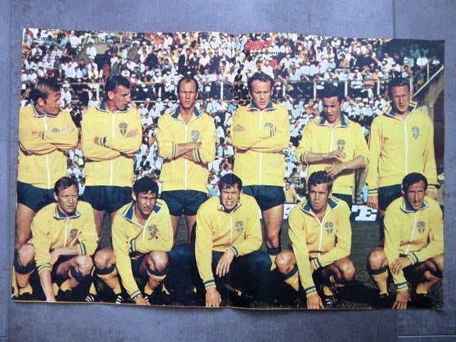 Poster van Zweeds elftal 70 Zweden voetball football Sweden, Ophalen of Verzenden, Zo goed als nieuw, Buitenlandse clubs, Poster, Plaatje of Sticker