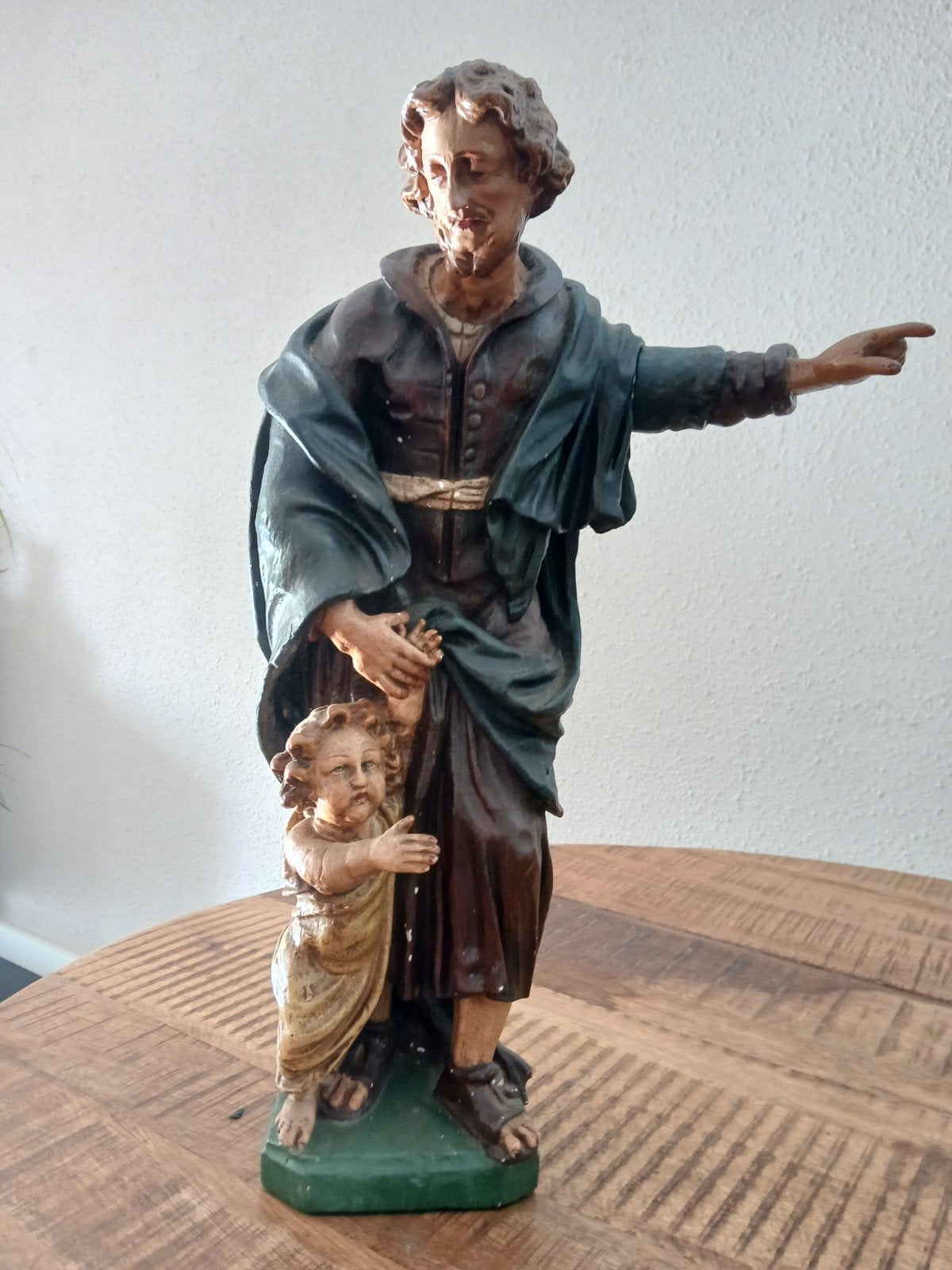 Vintage Sint Jozef met kindje Jezus beeld - 50 cm hoog, Antiek en Kunst, Antiek | Religie, Ophalen of Verzenden