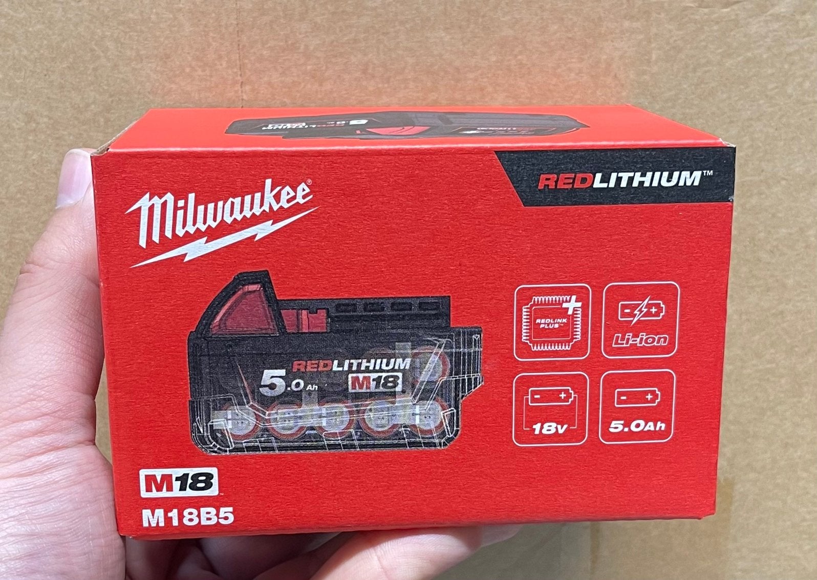 Milwaukee Li-ion accu 18V Li-ion - 5,0Ah, Ophalen of Verzenden, Nieuw