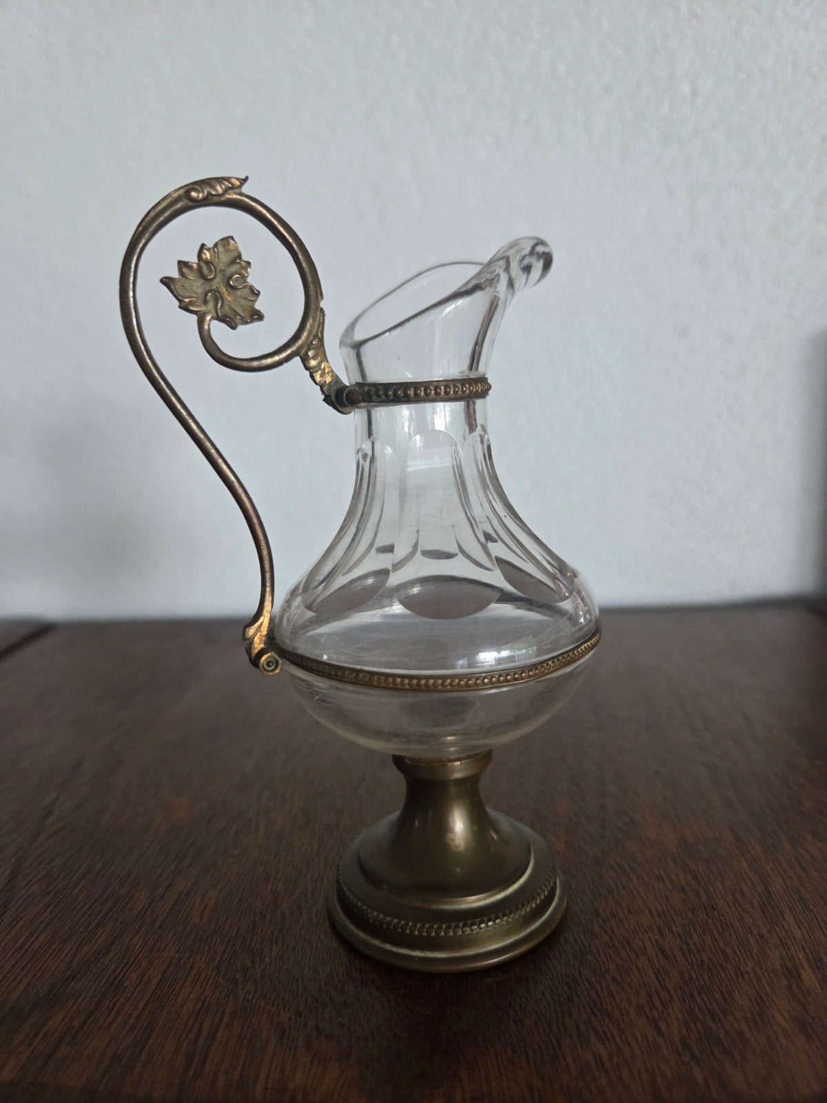 Antieke Miskan / Sacrale Burette –Glas & Messing –Circa 1900, Antiek en Kunst, Antiek | Religie, Ophalen of Verzenden