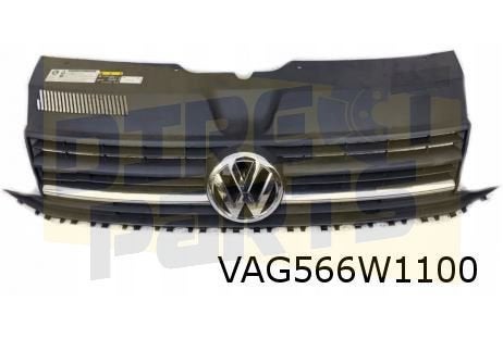 Volkswagen T6 (7/15-11/19) grille (bij gespoten bumper) Orig, Auto-onderdelen, Carrosserie en Plaatwerk, Bumper, Volkswagen, Voor