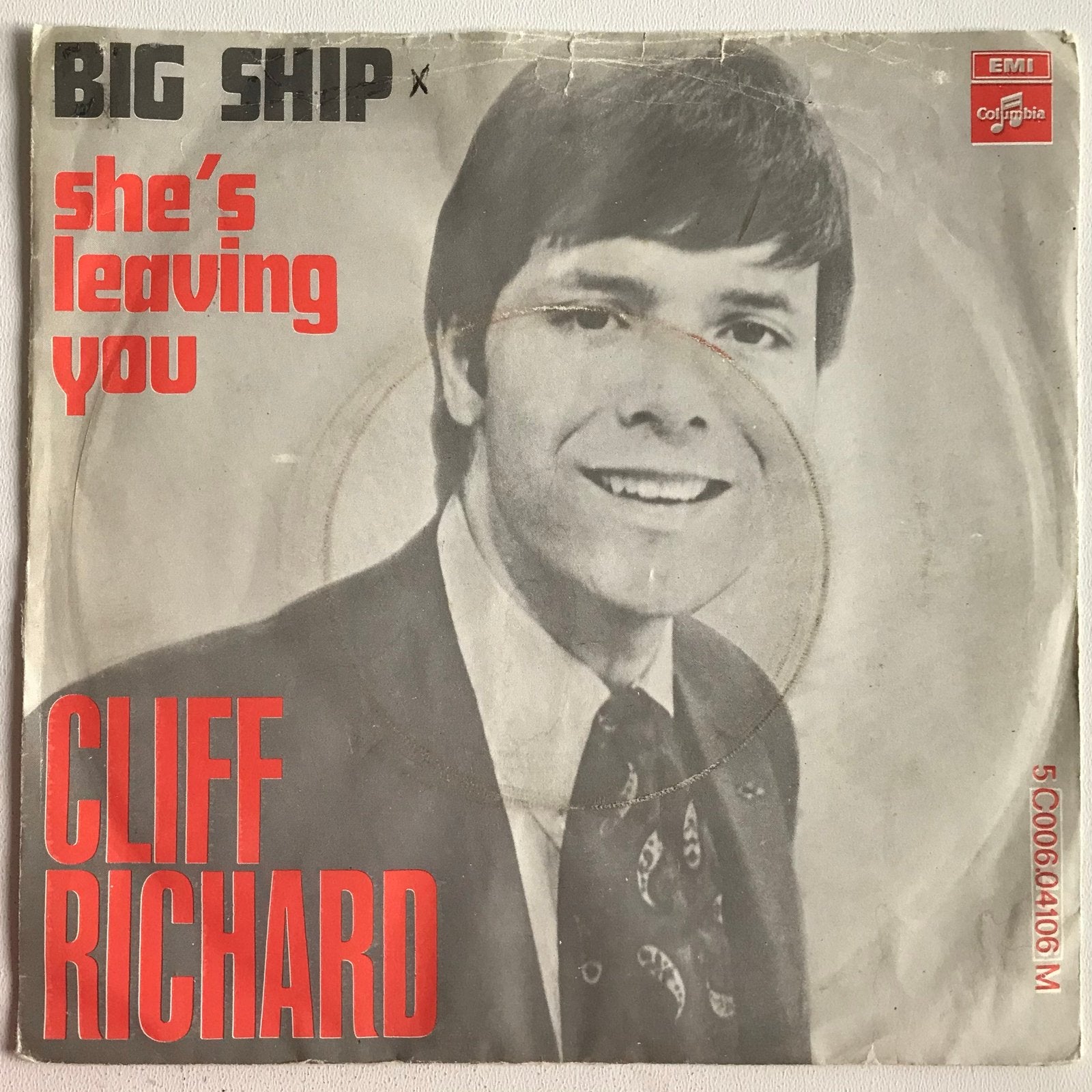 Cliff Richard - Big Ship / She's Leaving You (7 inch vinyl), Cd's en Dvd's, Vinyl Singles, Gebruikt, 7 inch, Pop, EP