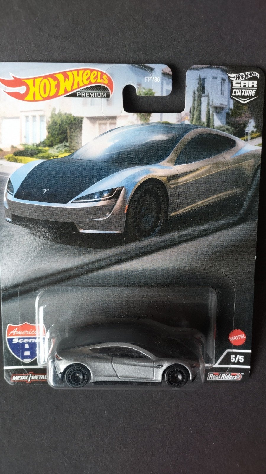 Tesla Roadster 1:64 Hotwheels Premium Pol, Hobby en Vrije tijd, Modelauto's | Overige schalen, Nieuw, Auto, Verzenden