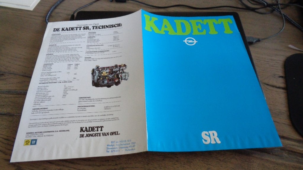 Folder  OPEL KADETT  SR, Verzenden, Gelezen, Opel