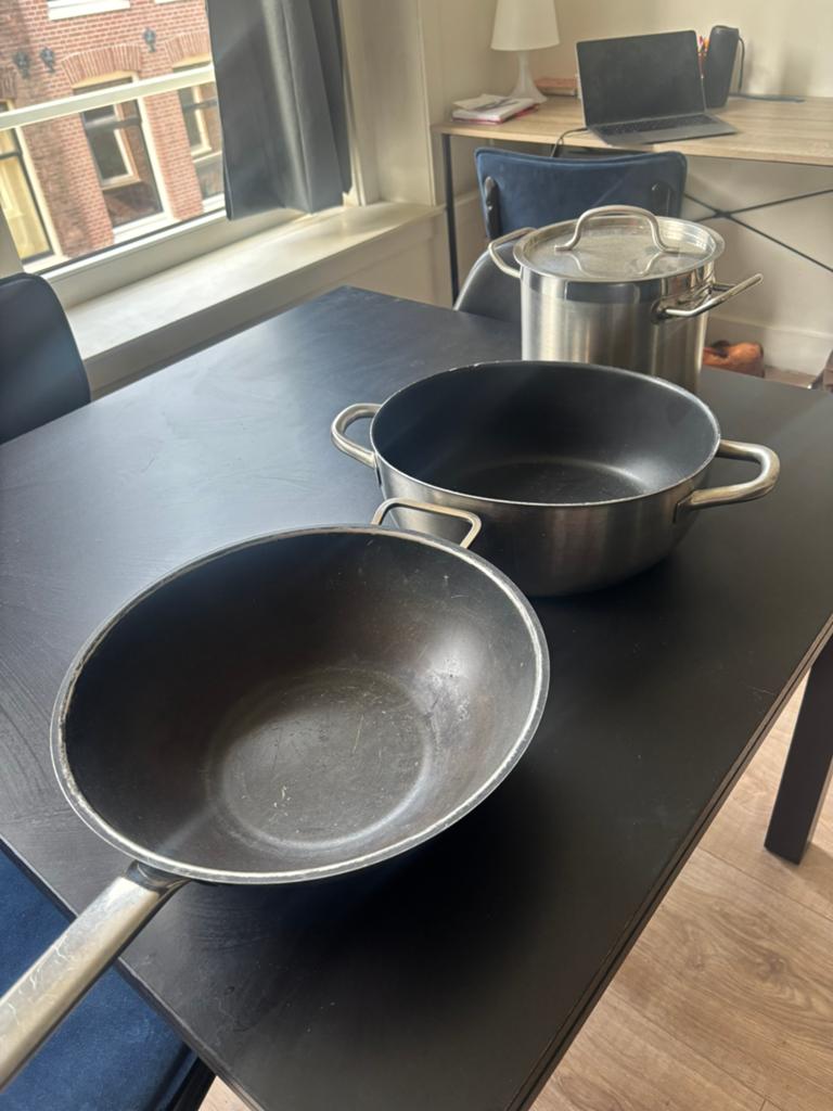 3 cooking wok, Ophalen, Zo goed als nieuw, Gietijzer, Wok