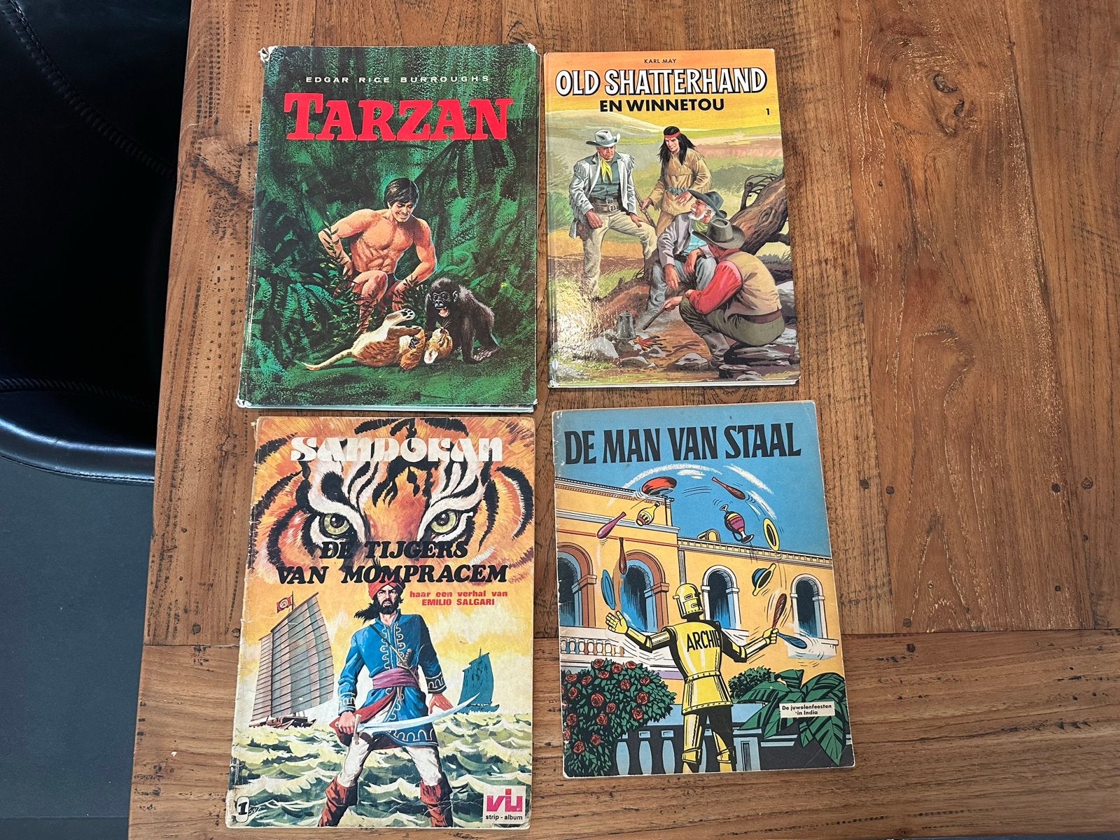 Vintage stripboeken: Tarzan, Old Shatterhand, Sandokan, Man, Boeken, Meerdere stripboeken, Ophalen of Verzenden, Gelezen