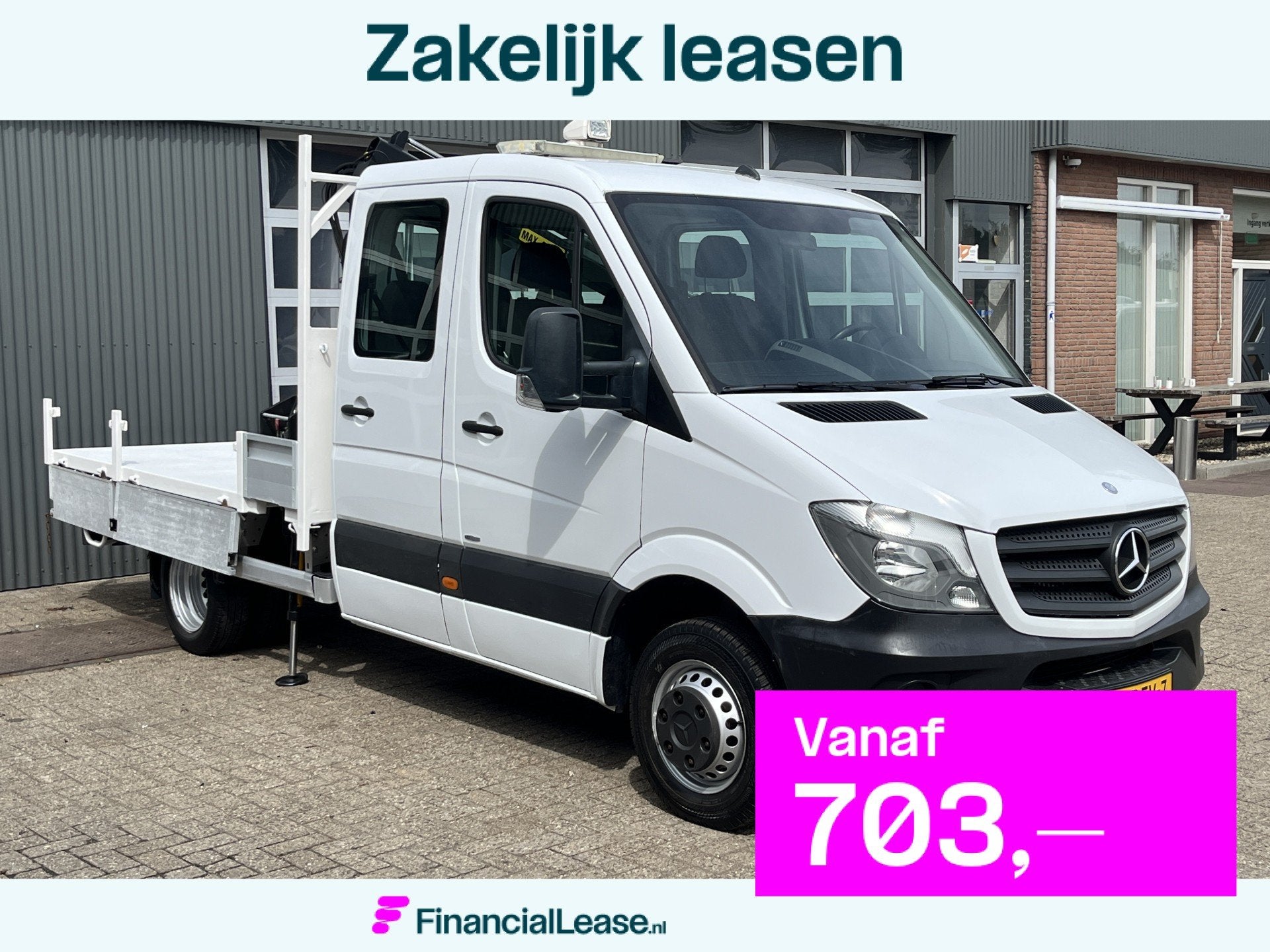 Mercedes-Benz Sprinter 513 CDI 130pk DC Laadkraan Hiab 017T, Automaat, Stof, 4 cilinders, Wit