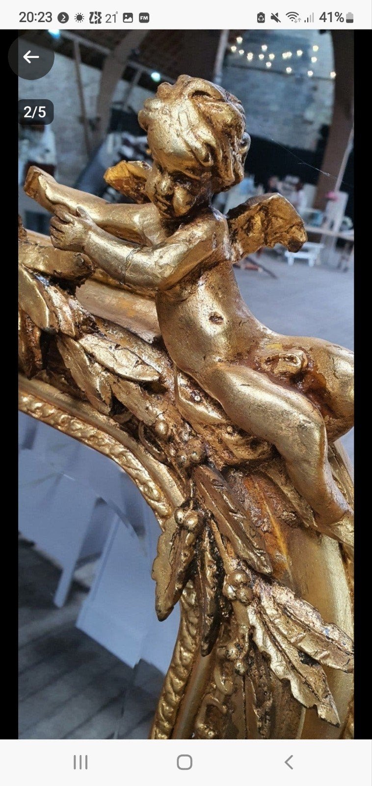 Gouden Spiegel met Engeltjes

Prachtige spiegel met een rijk, Ophalen of Verzenden, Rechthoekig