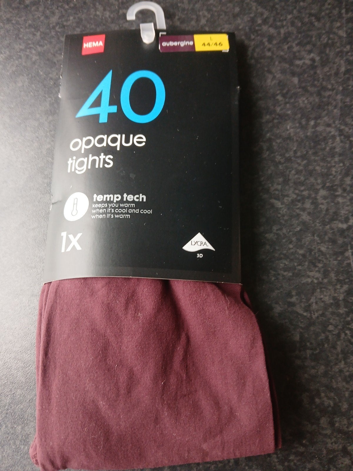 Nieuwe aubergine panty van de Hema in maat 44/46., Ophalen, Paars, Nieuw, Maat 44/46 (L)