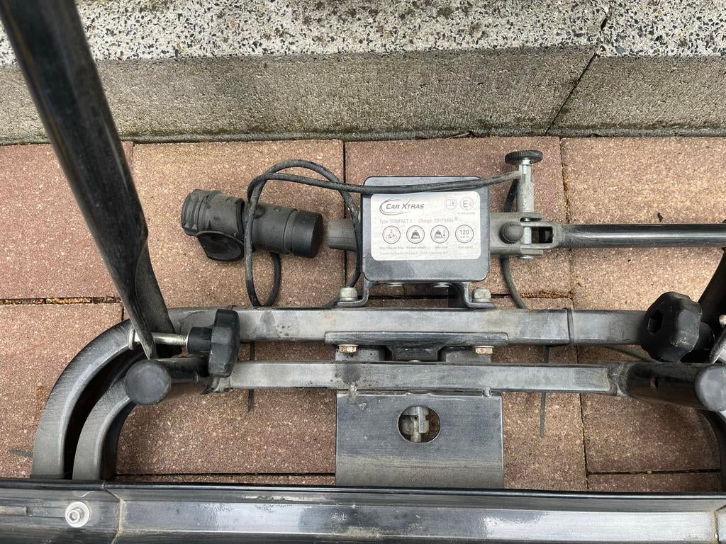 Car Xtras Compact 2 Trekhaak Fietsendrager, Auto diversen, Fietsendragers, Gebruikt, Trekhaakdrager, 2 fietsen, Elektrische fiets