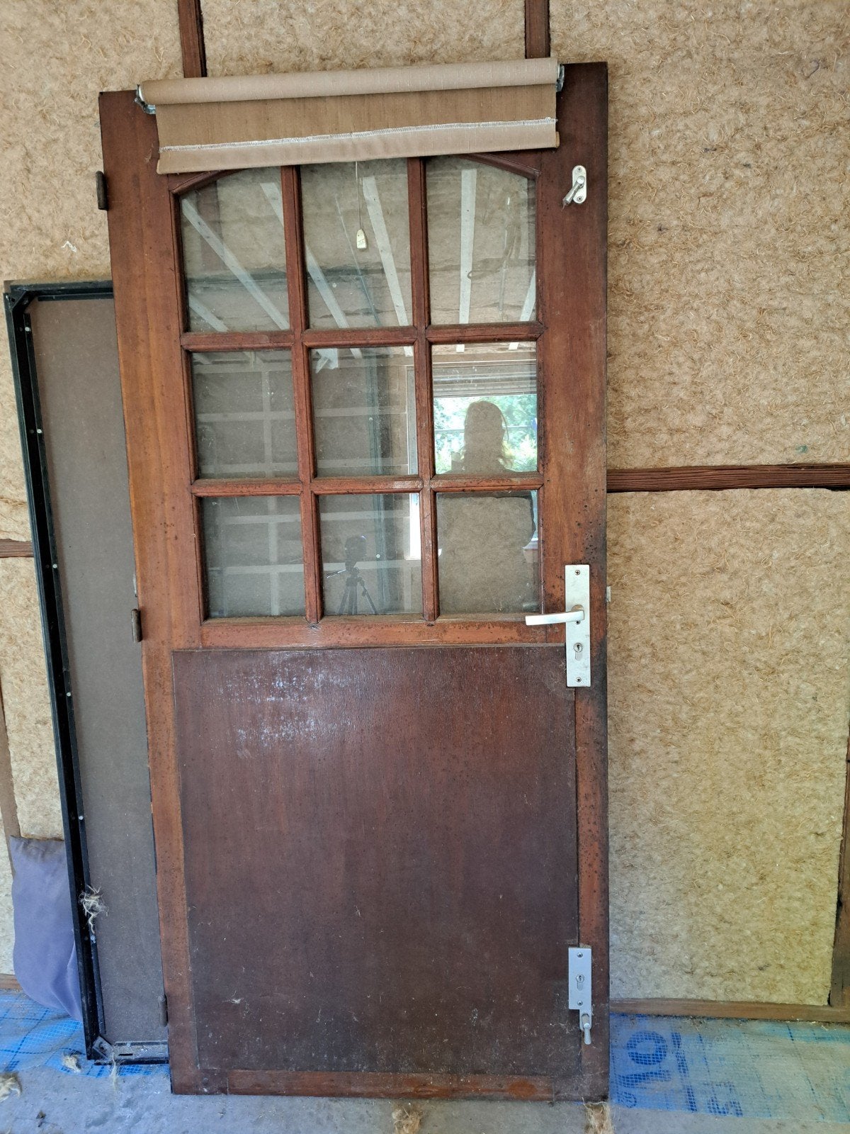Hardhouten buitendeur 92,5x200,5 cm met sleutel, Ophalen, Gebruikt, Buitendeur, 200 tot 215 cm