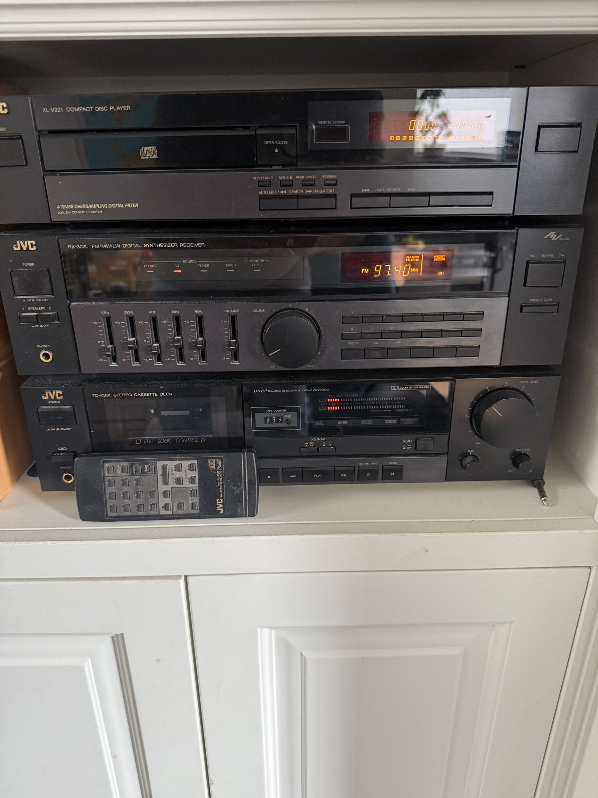 JVC Stereo Set met CD-speler, Cassettedeck, Tuner en Speaker, Ophalen, Losse componenten, Zo goed als nieuw, Cassettedeck